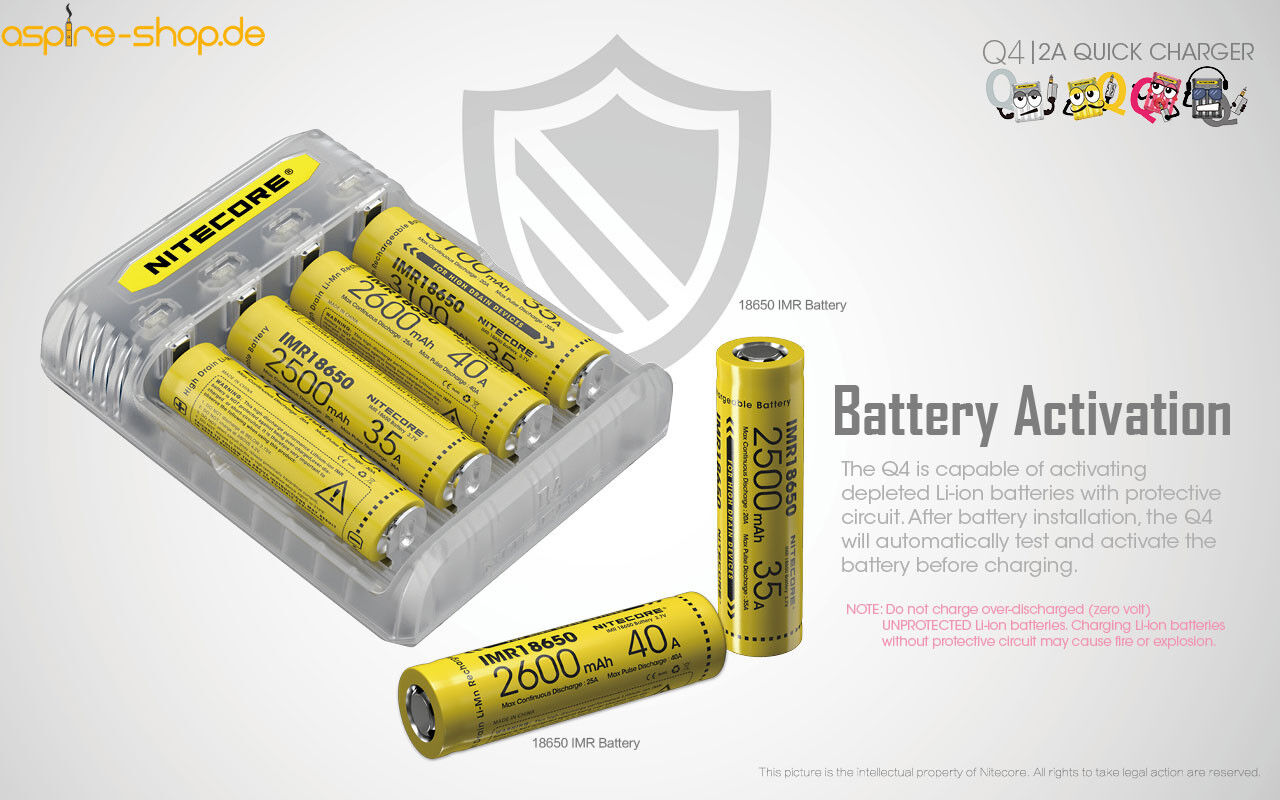 Ladegerät Q4 2x 2000mA / 1x 4000mA Nitecore