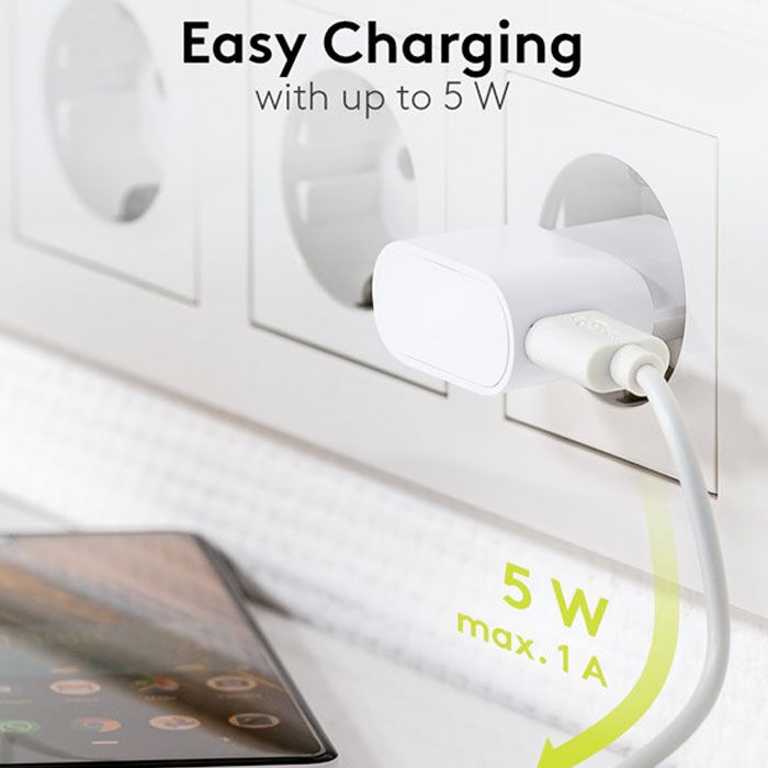 Ladegerät Goobay weiss Steckdose auf 1x USB 1A (5W)