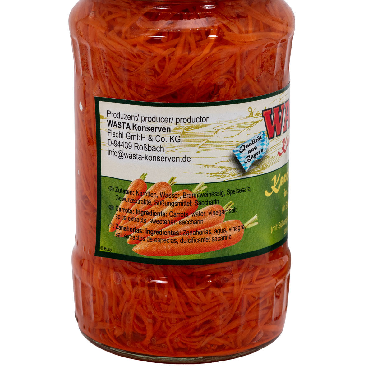 Karottensalat Streifen im Glas 370ml von WASTA