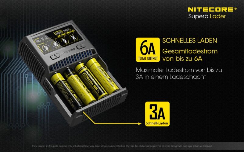 Ladegerät SC4 SUPERB 4x 1500mA / 2x 3000mA Nitecore