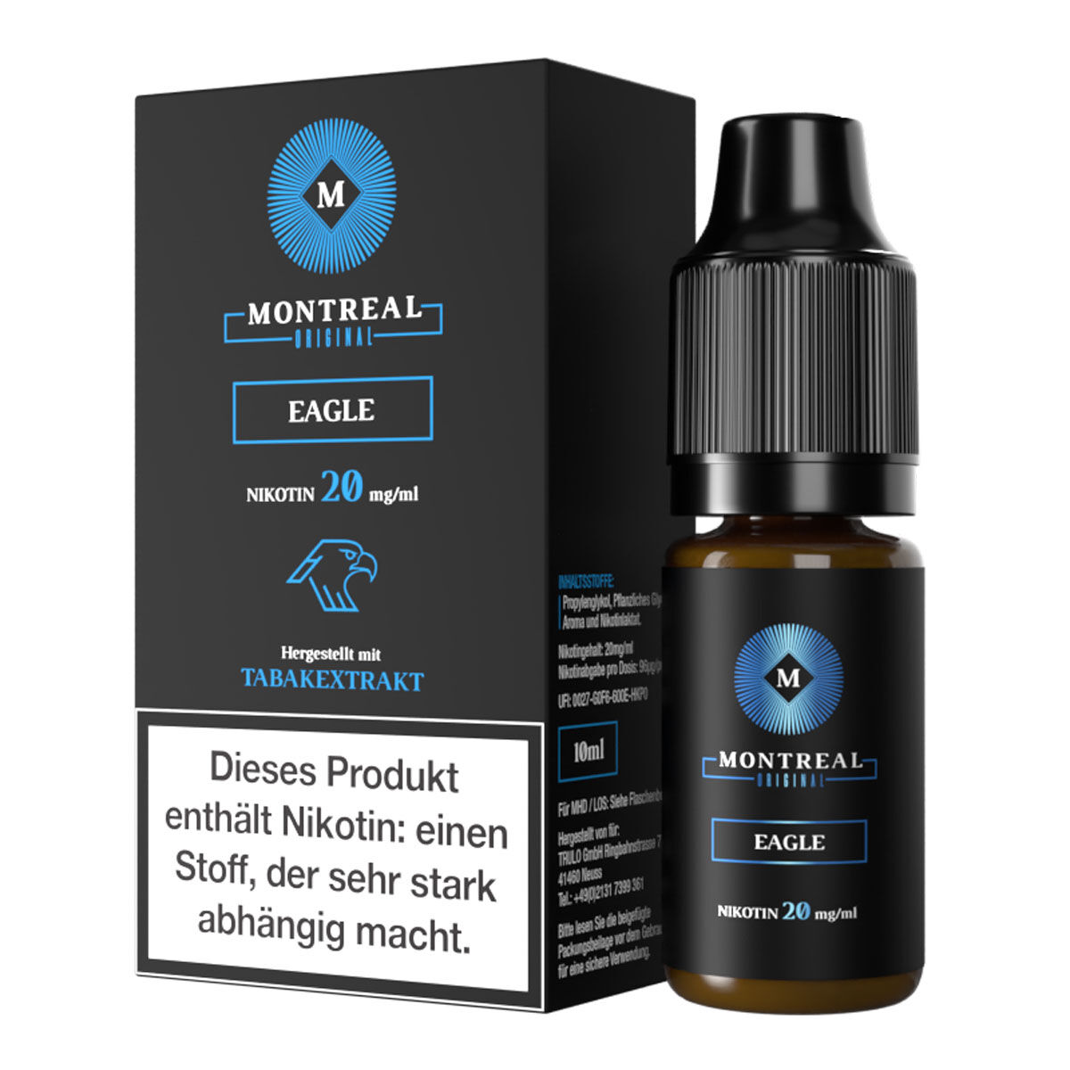 Liquid Nikotinsalz Eagle Tobacco Montreal Original 10ml 20mg/ml (stark)