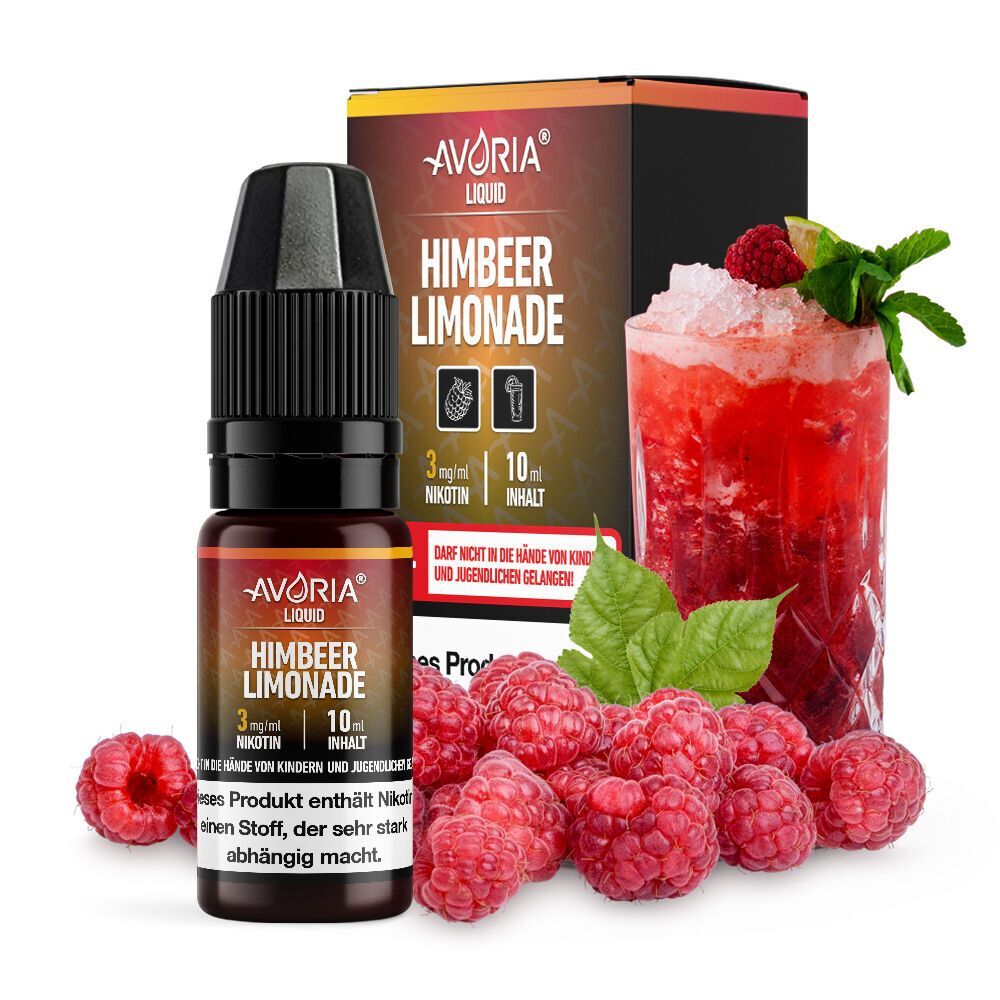 *ABVERKAUF* Liquid Nikotinsalz Himbeer Limonade Avoria 10ml