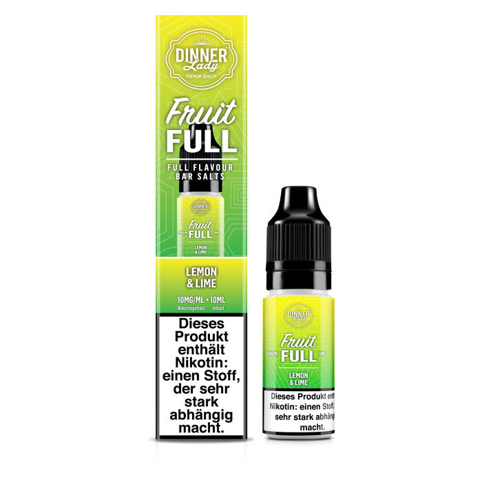 *ABVERKAUF* Liquid Nikotinsalz Fruit Full - Lemon & Lime Dinner Lady 10ml 10mg/ml (mittel)