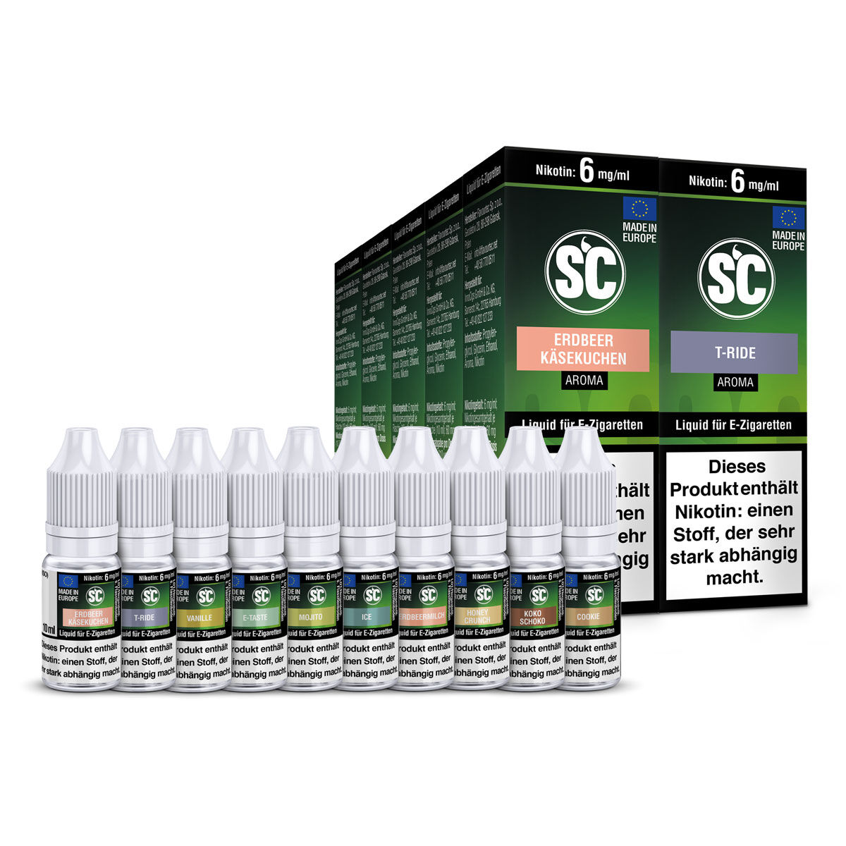 Liquid Probierbox - Gourmet SC 10x10ml für E-Zigarette 06 mg/ml (mittel)