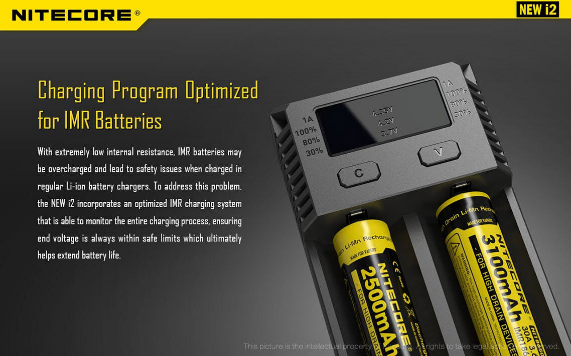 Ladegerät NEW I2 2x 500mA / 1x 1000mA Nitecore