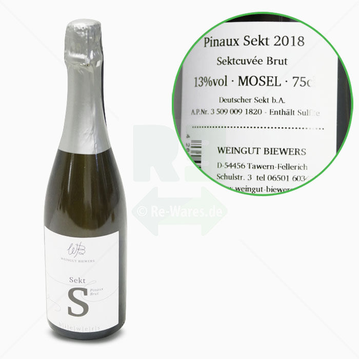 Sekt Weingut Biewers Pinaux Brut 2018 | 0,75L 13% vol