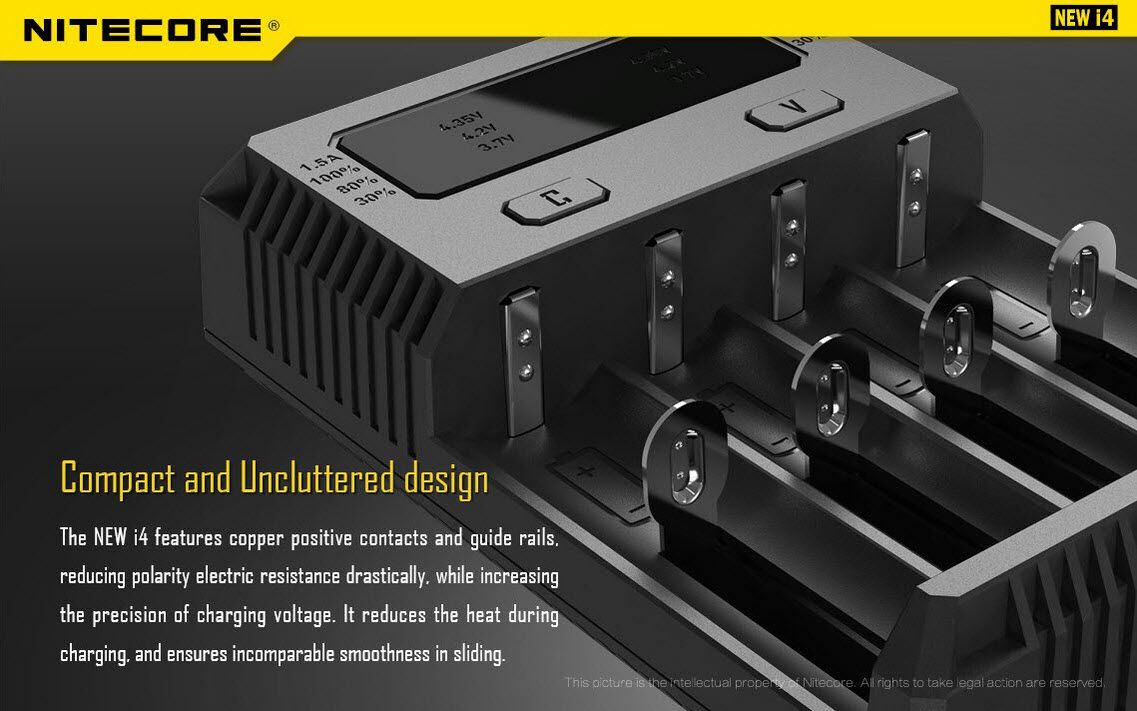 Ladegerät NEW I4 4x 375mA / 2x 750mA / 1x 1500mA Nitecore