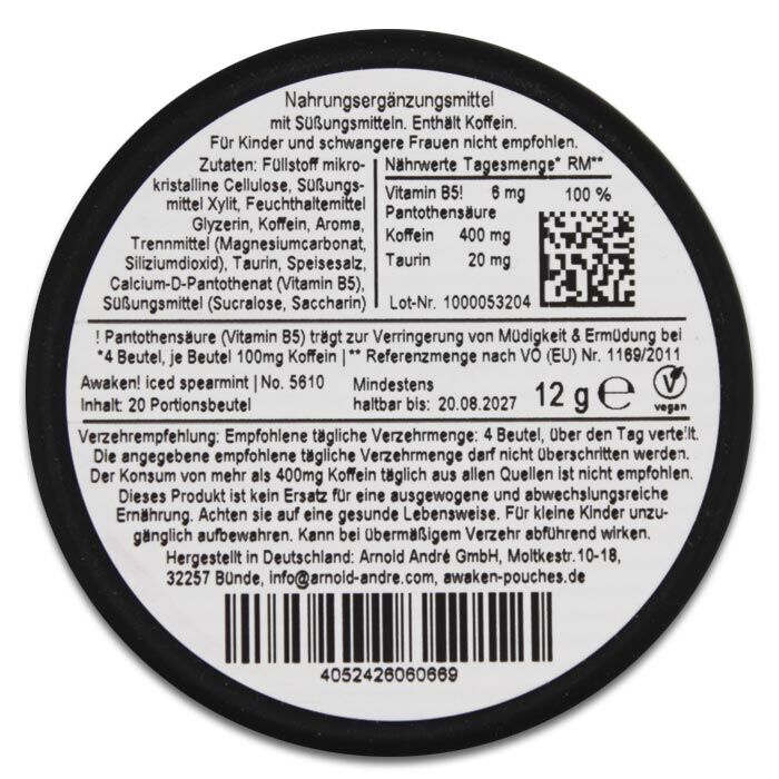 Energy Pouch Awaken Iced Spearmint 100mg/g 12g