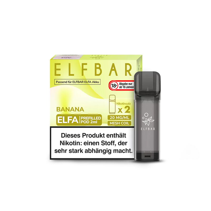 Pod mit Liquid für ELFBAR Elfa 2x2ml Banane 20mg/ml