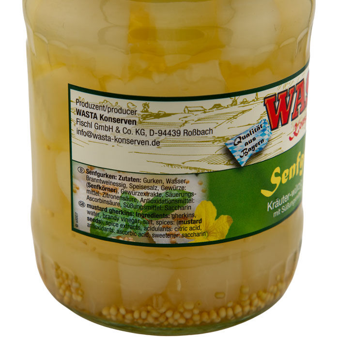 Senfgurken Kräuter-würzig im Glas 720ml von WASTA