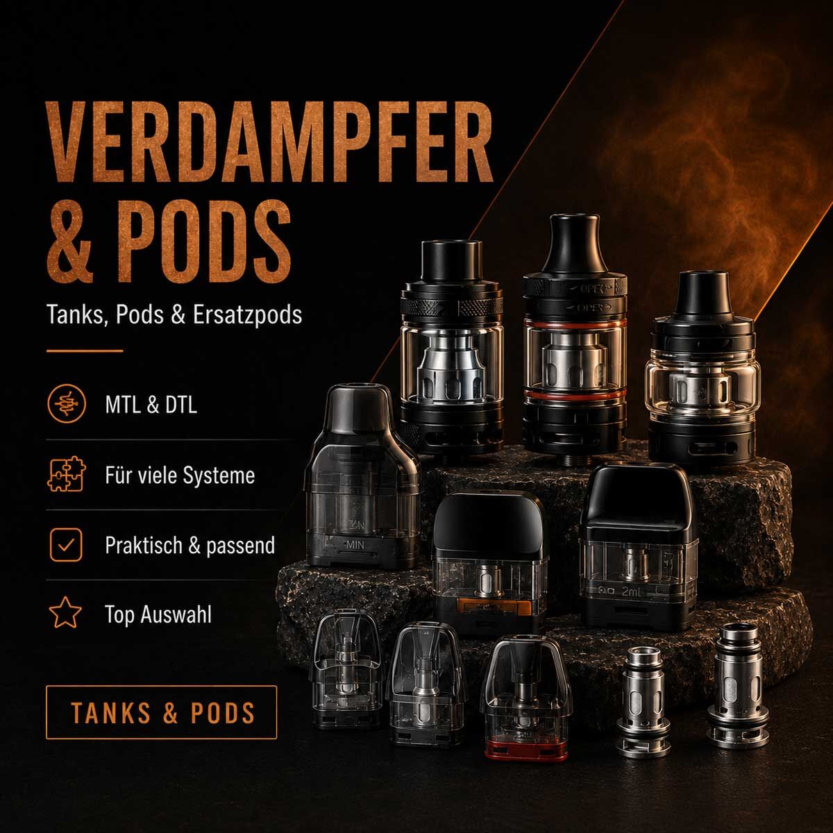 ezigaretten pod tank verdampfer