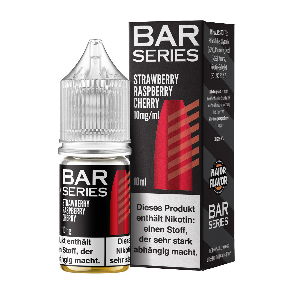 Liquid Nikotinsalz Bar Series - Strawberry Raspberry Cherry 10ml 10mg/ml (mittel)