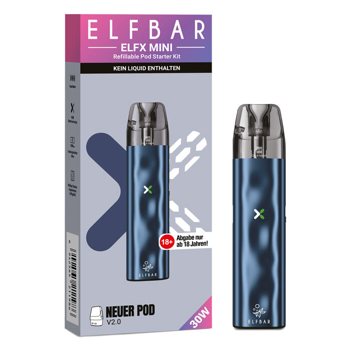 E-Zigaretten Set ELFBAR Elfx Mini 1000mAh ocean (blau)