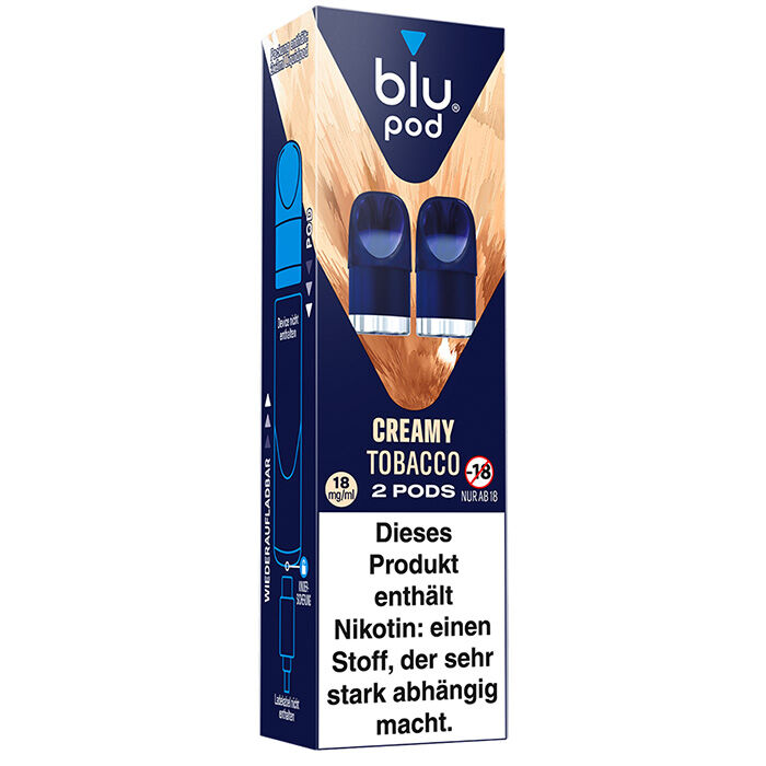 Pod mit Liquid für blu Bar kit 2x2ml Creamy Tobacco 18mg/ml