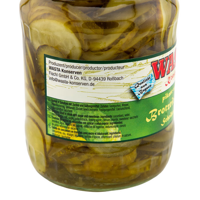 Brotzeit-Gurken Scheiben pikant-würzig im Glas 720ml von WASTA