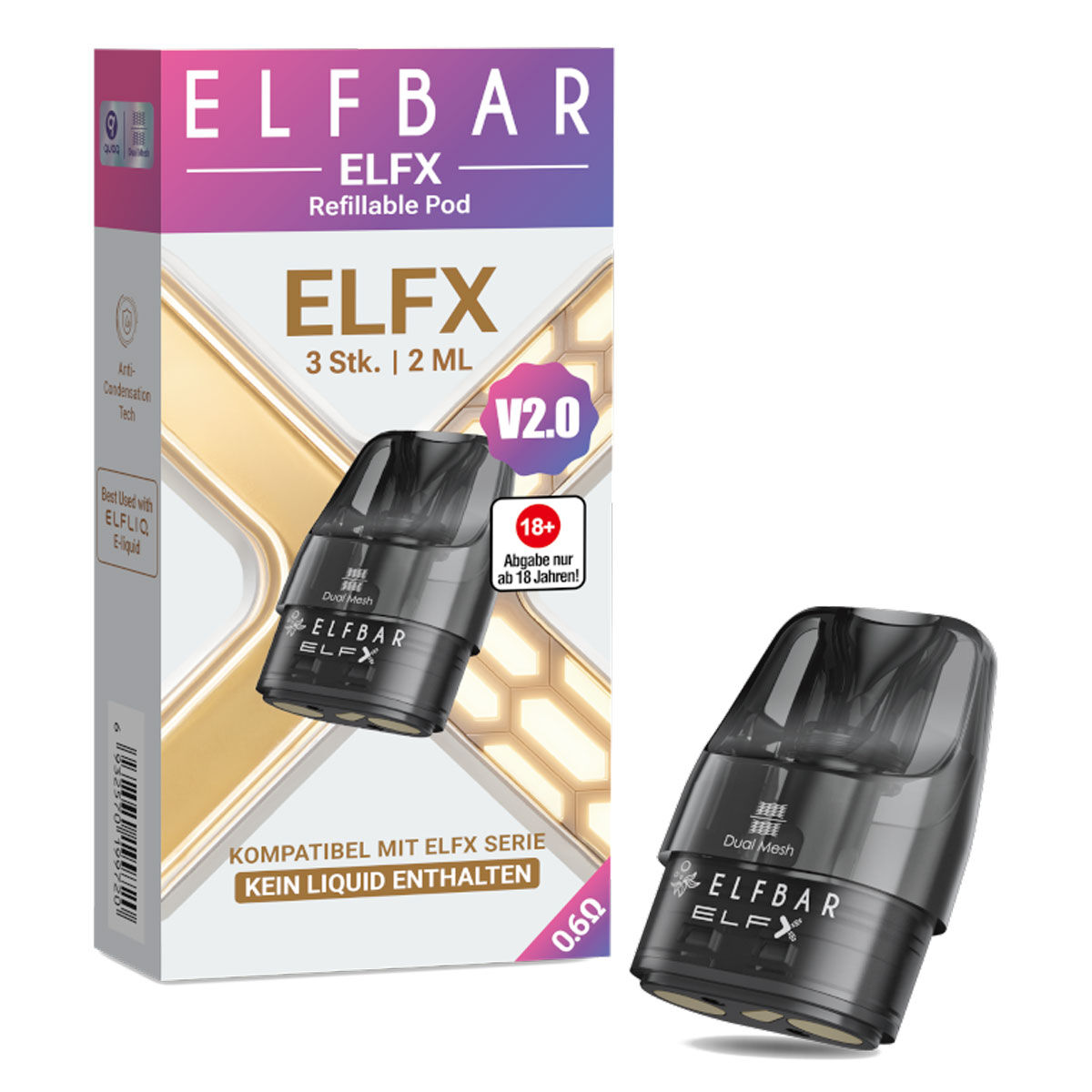 Pod ELFBAR Elfx 2ml 0,6 Ohm (v2.0 - neu)
