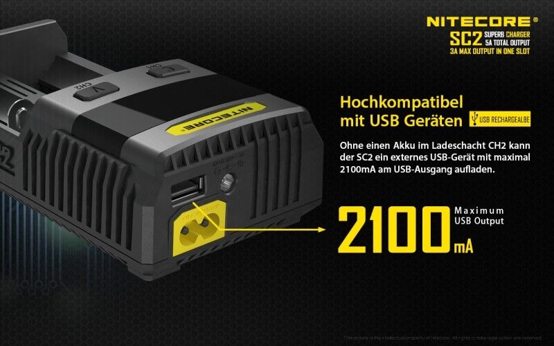 Ladegerät SC2 SUPERB 1x 3000mA Nitecore