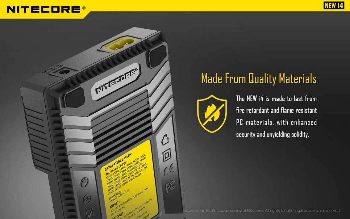 Ladegerät NEW I4 4x 375mA / 2x 750mA / 1x 1500mA Nitecore