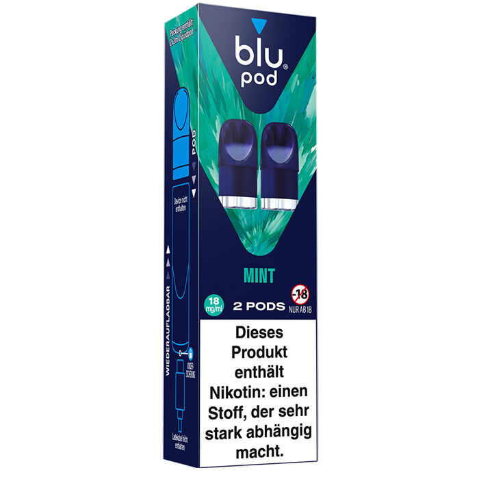 Pod mit Liquid für blu Bar kit 2x2ml Mint 18mg/ml