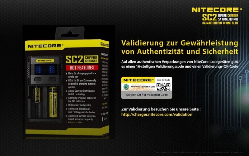 Ladegerät SC2 SUPERB 1x 3000mA Nitecore