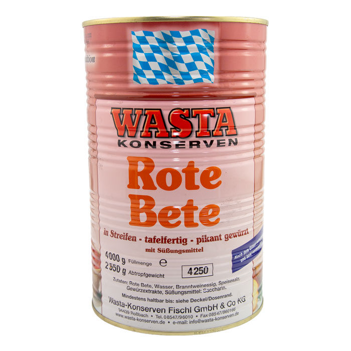 Rote Bete in Streifen in Dose 5L von WASTA
