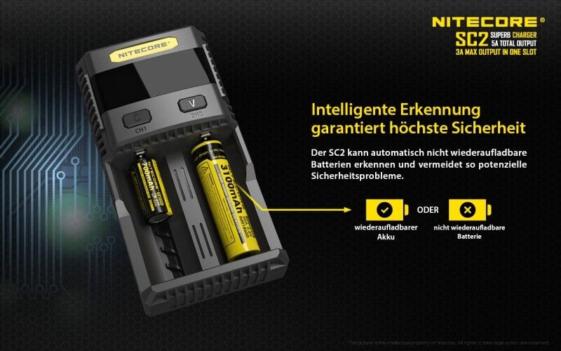 Ladegerät SC2 SUPERB 1x 3000mA Nitecore