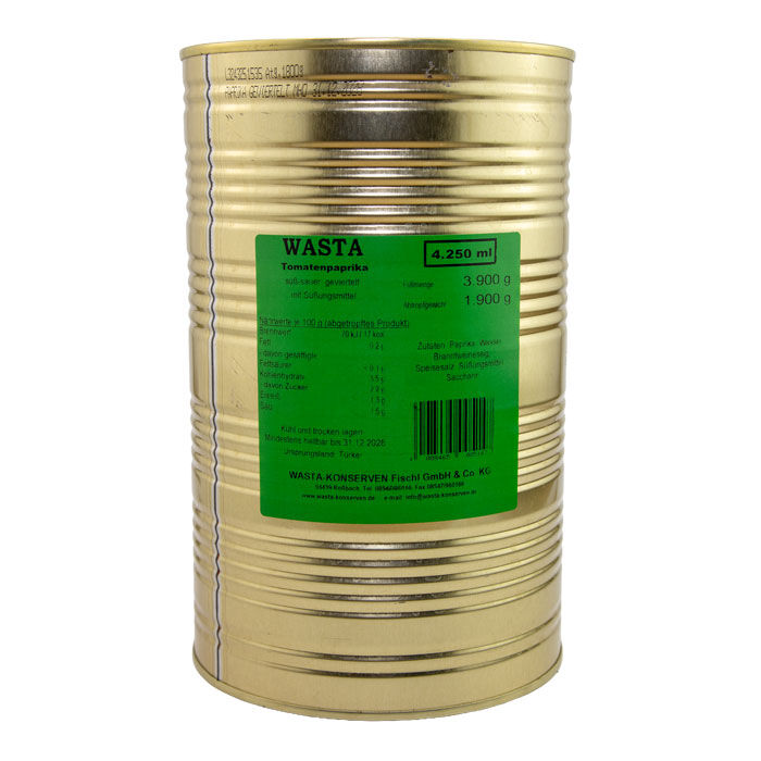 Tomatenpaprika geviertelt in Dose 5L von WASTA