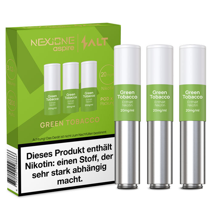 Pod mit Liquid für Nexi One Salt (3er Pack) Green Tobacco 20mg/ml