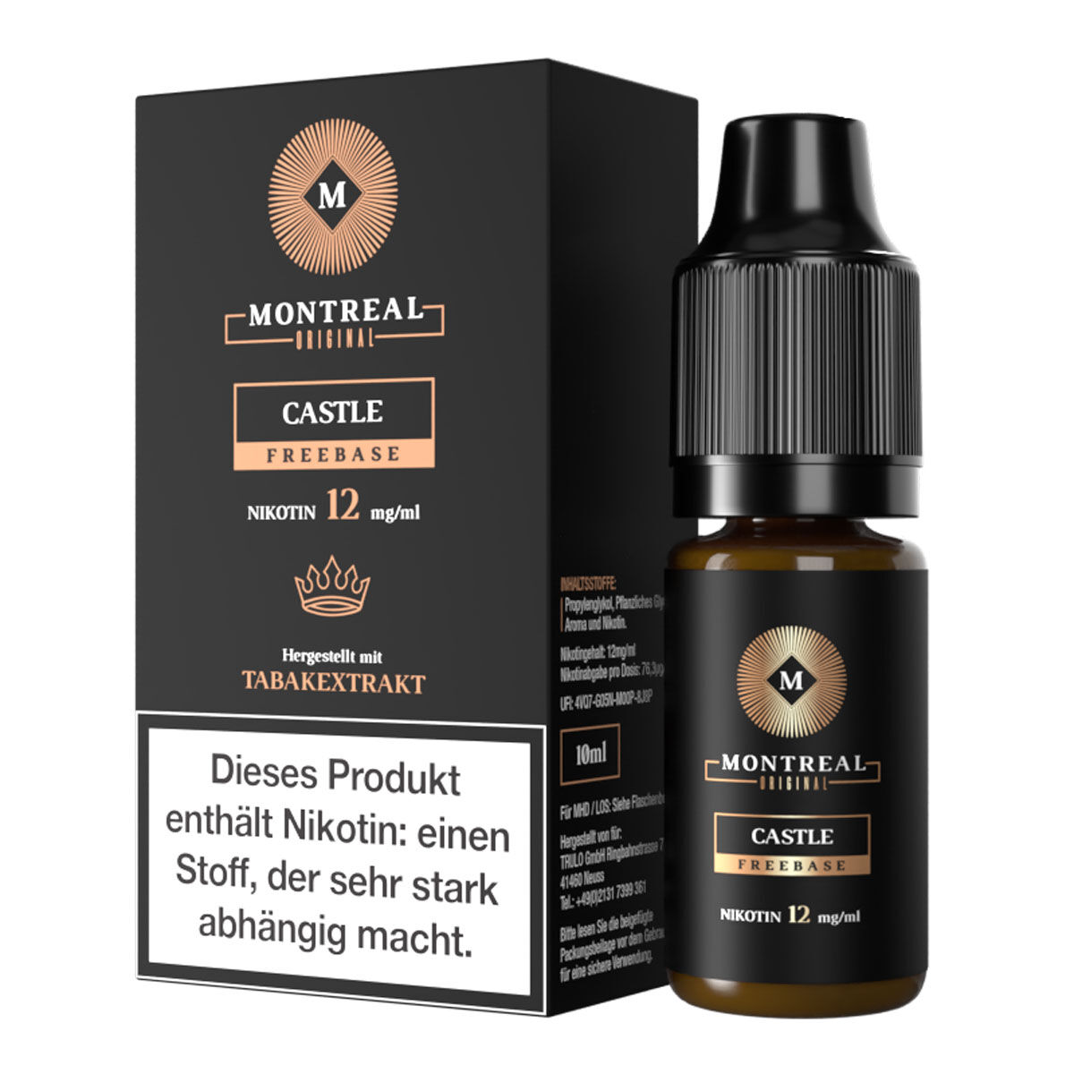 Liquid Castle Tobacco Montreal Original 10ml 12 mg/ml (stark)