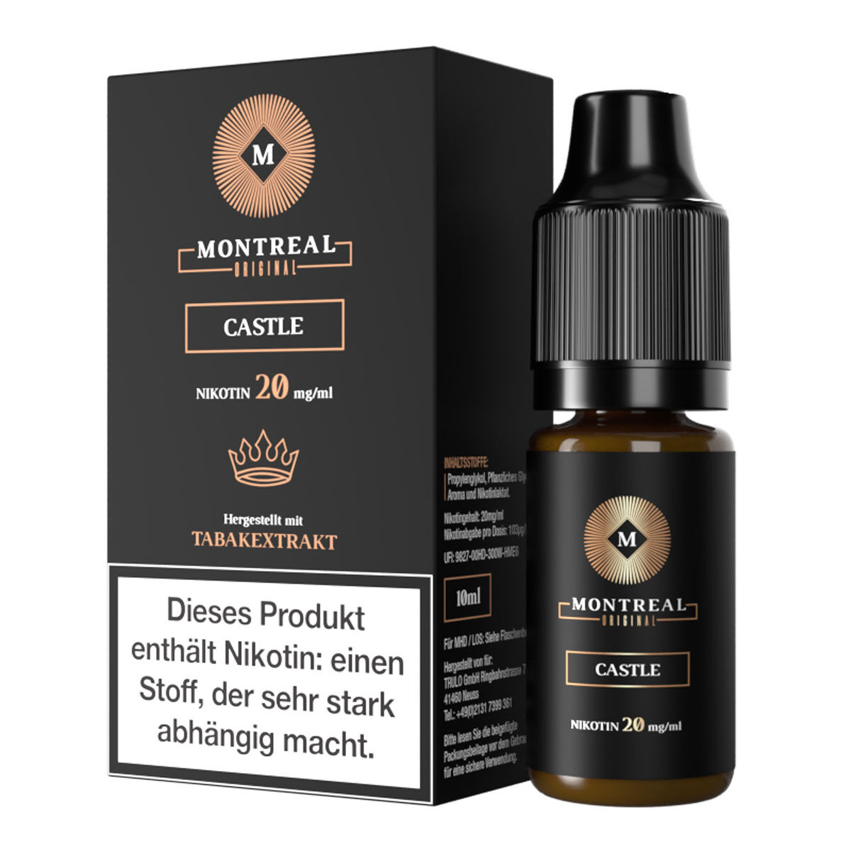 Liquid Nikotinsalz Castle Tobacco Montreal Original 10ml 20mg/ml (stark)