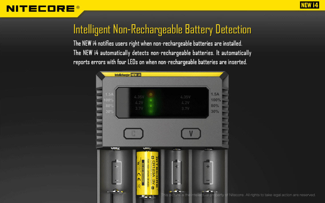 Ladegerät NEW I4 4x 375mA / 2x 750mA / 1x 1500mA Nitecore
