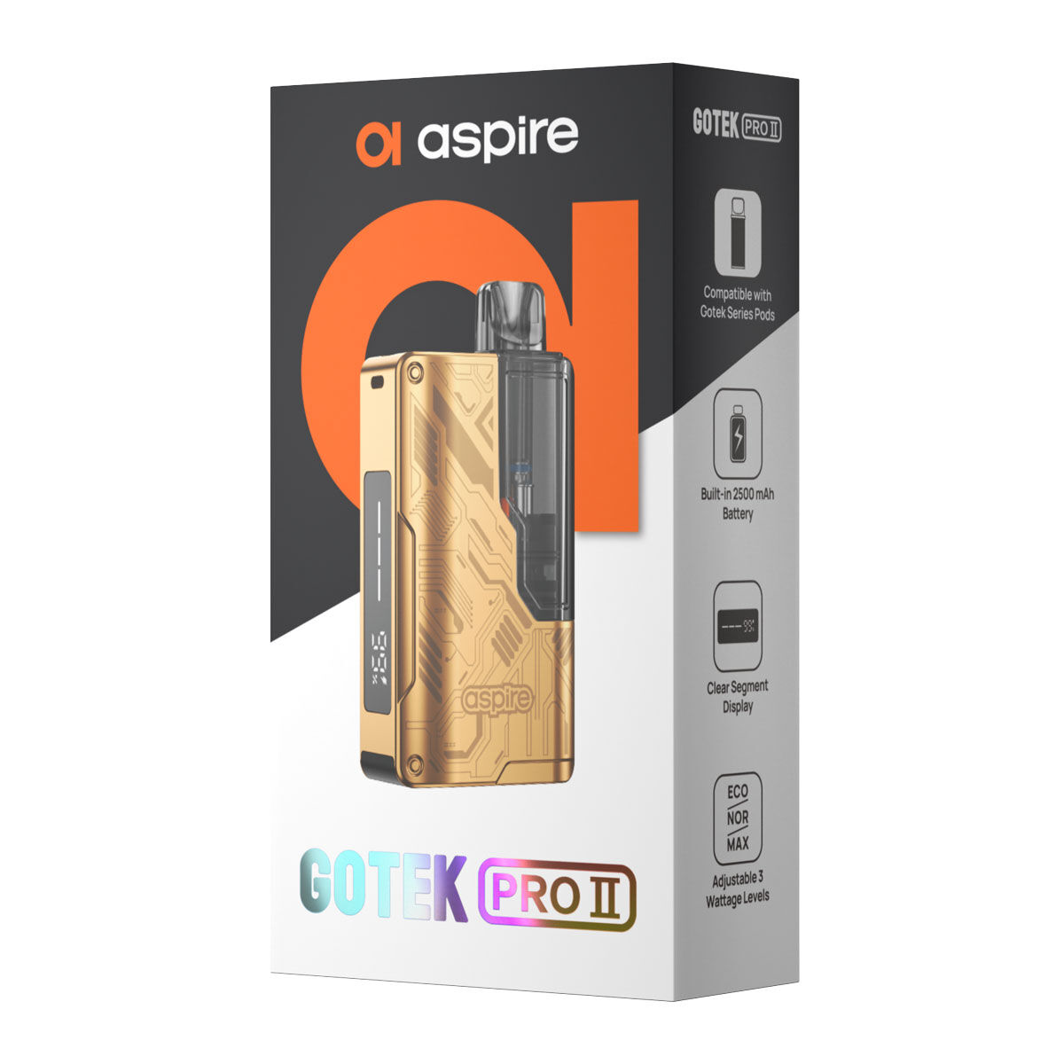 E-Zigaretten Set ASPIRE Gotek Pro 2 2500mAh gold (rose gold)