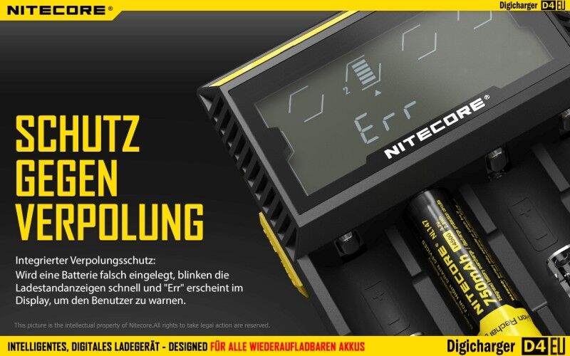 Ladegerät D4 EU 4x 375mA / 2x 750mA Nitecore