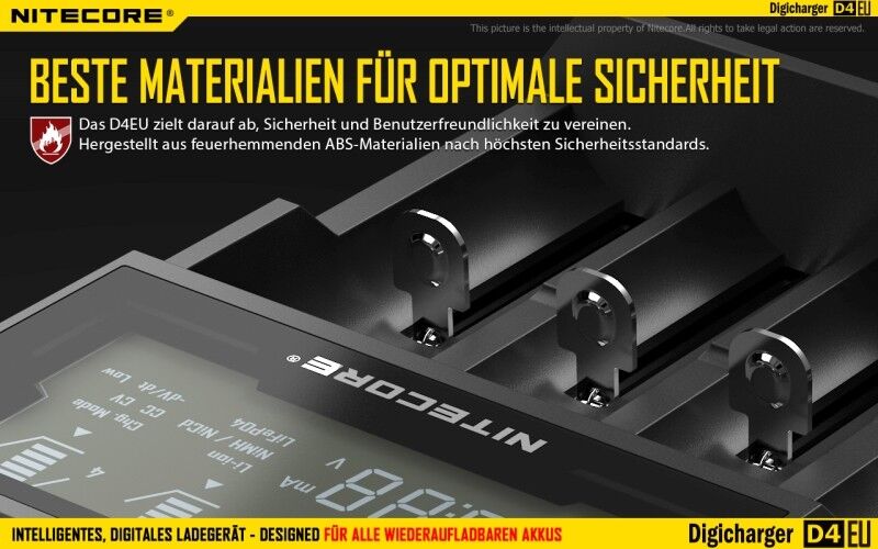 Ladegerät D4 EU 4x 375mA / 2x 750mA Nitecore