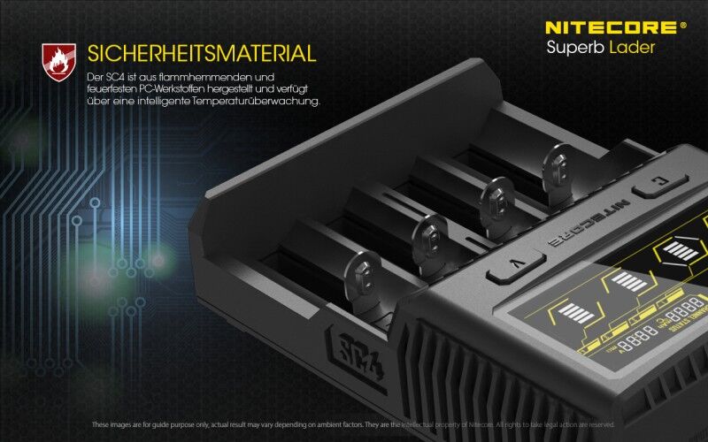 Ladegerät SC4 SUPERB 4x 1500mA / 2x 3000mA Nitecore