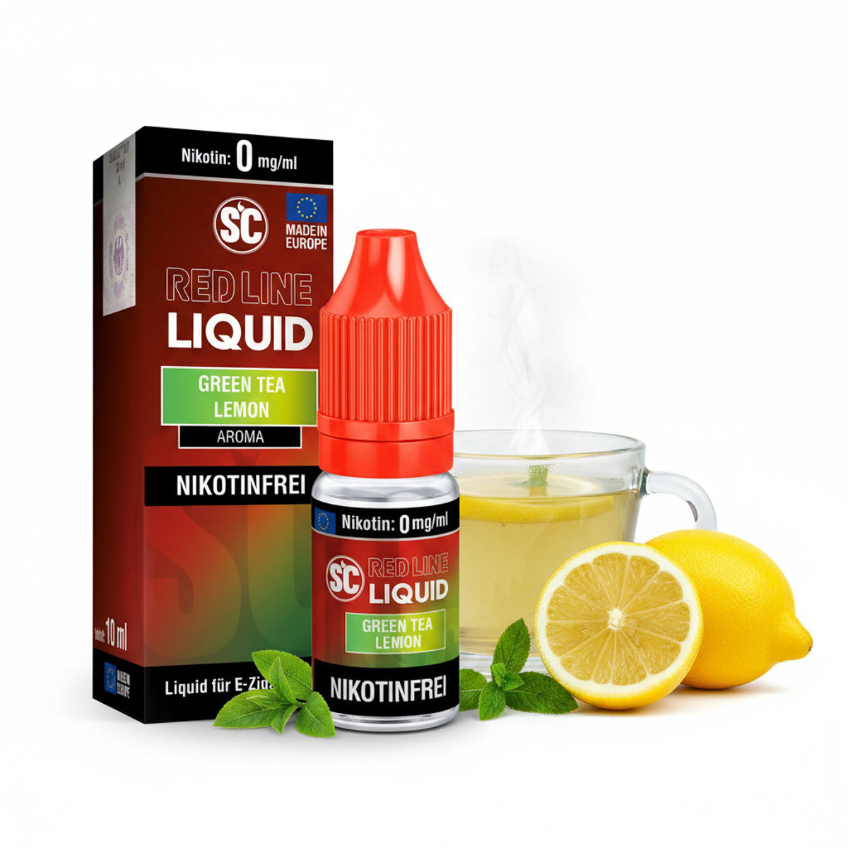 SC Red Line Green Tea Liquid 10 ml 0 mg/ml – Grüner Tee & Zitrone