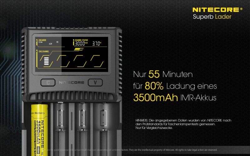 Ladegerät SC4 SUPERB 4x 1500mA / 2x 3000mA Nitecore