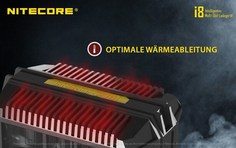 Ladegerät I8 8x 500mA / 4x 1000mA / 2x 1500mA Nitecore