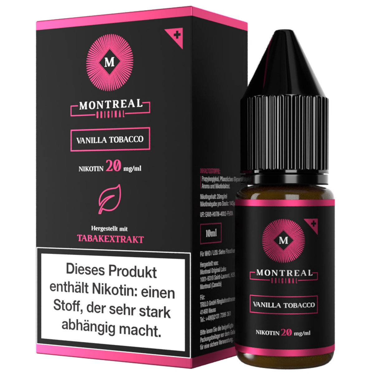 Liquid Nikotinsalz Vanilla Tobacco Montreal Original 10ml 20mg/ml (stark)