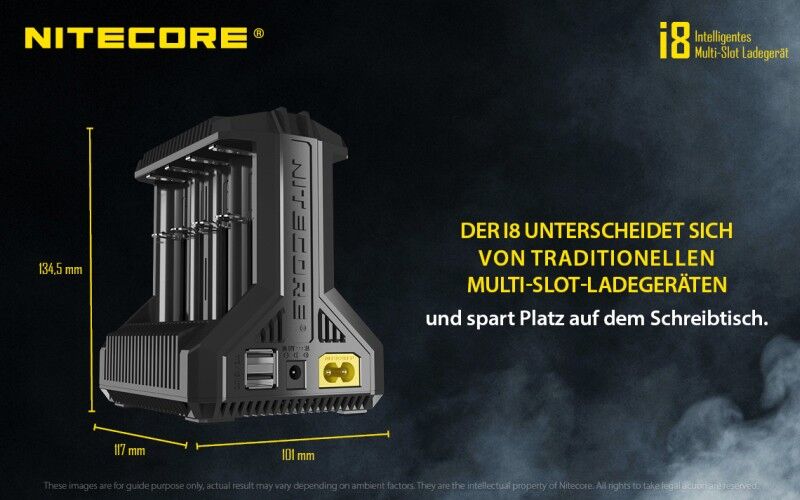 Ladegerät I8 8x 500mA / 4x 1000mA / 2x 1500mA Nitecore