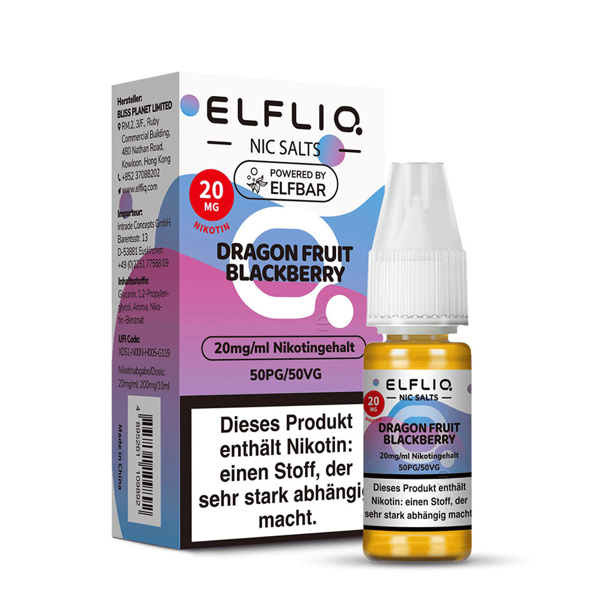 Liquid Nikotinsalz Dragonfruit Blackberry ELFLIQ 10ml 20mg/ml (stark)