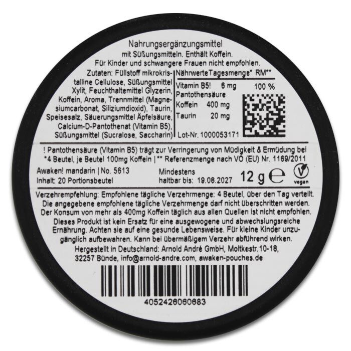 Energy Pouch Awaken Mandarin 100mg/g 12g