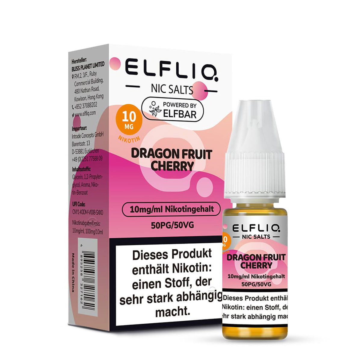 Liquid Nikotinsalz Dragon Fruit Cherry ELFLIQ 10ml 10mg/ml (mittel)