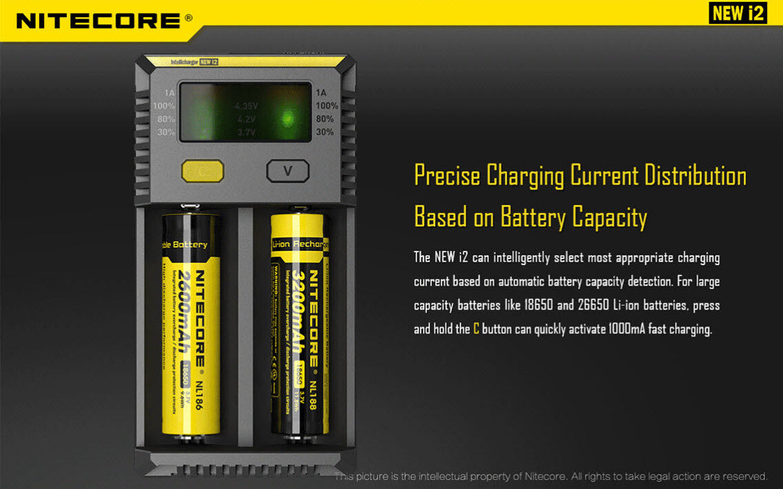 Ladegerät NEW I2 2x 500mA / 1x 1000mA Nitecore