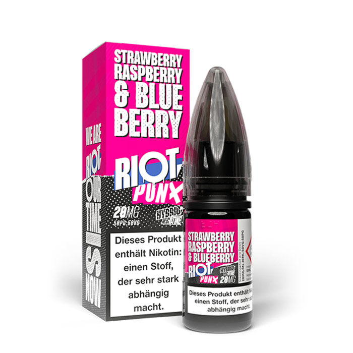 Liquid Nikotinsalz PUNX Strawberry Raspberry & Blueberry Riot Squad 10ml 20mg/ml