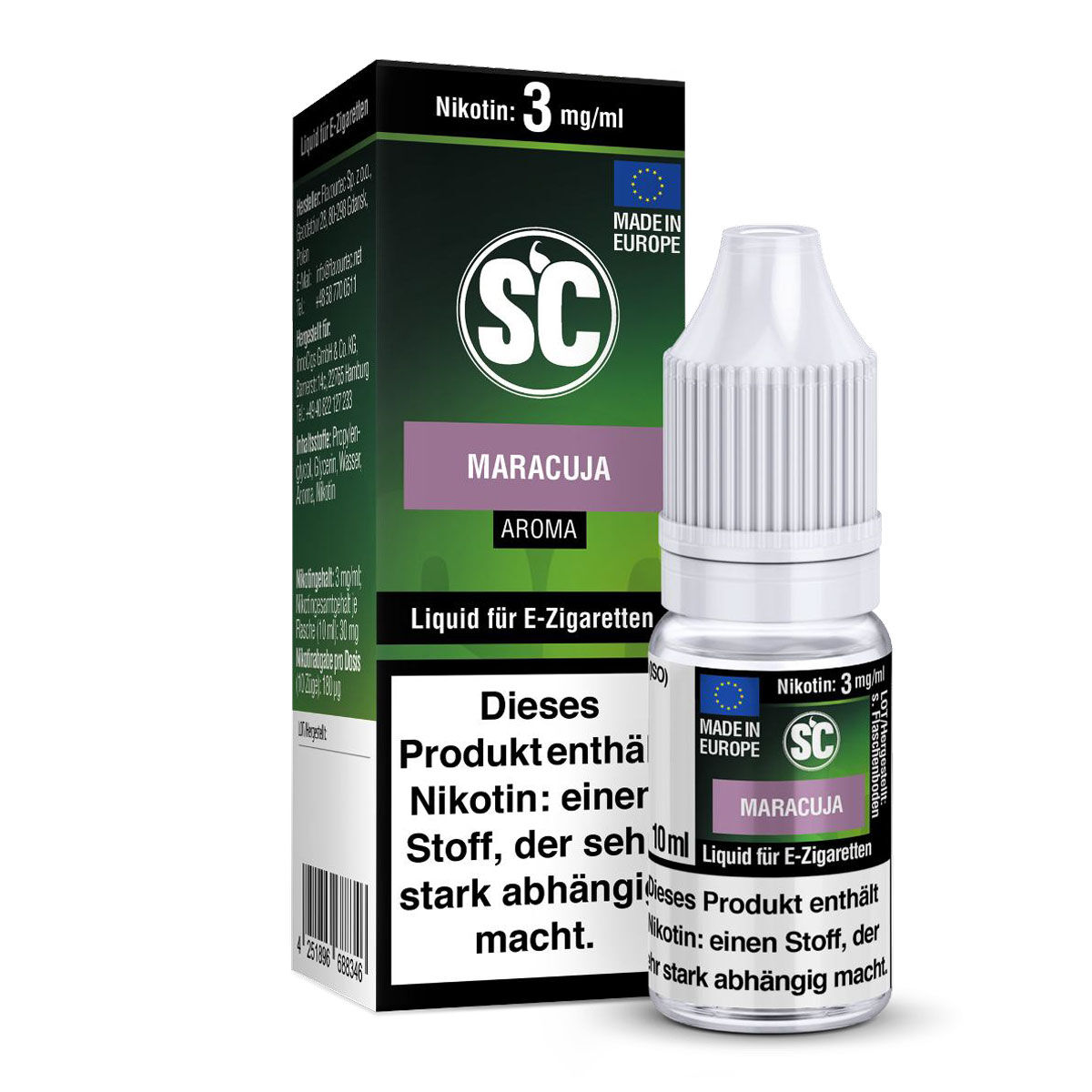 SC Liquid Maracuja 10 ml – 3 mg/ml Nikotin