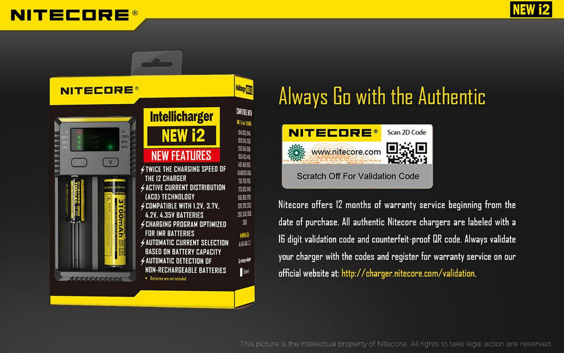 Ladegerät NEW I2 2x 500mA / 1x 1000mA Nitecore