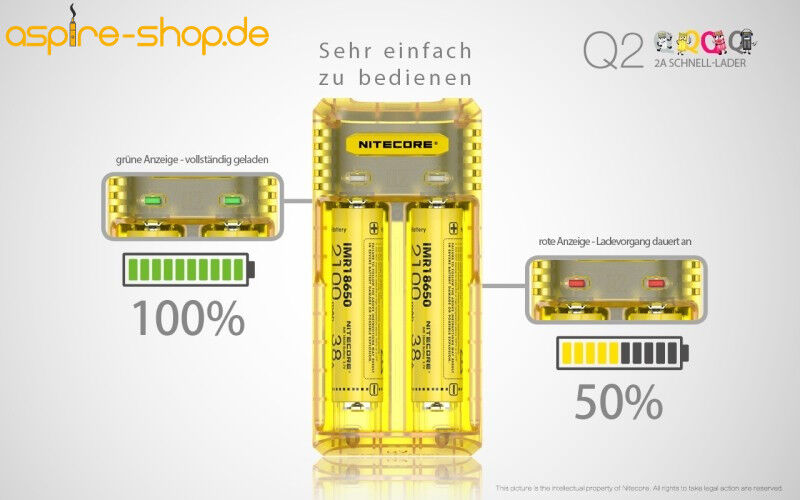 Ladegerät Q2 2x 1000mA / 1x 2000mA Nitecore
