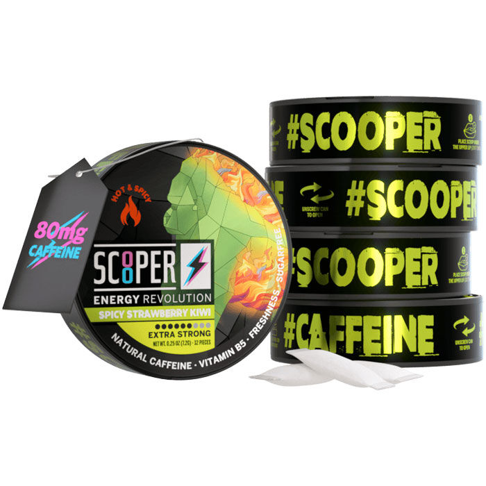 Energy Pouch Scooper Spicy Strawberry Kiwi 80mg Koffein 7,2g Energy Pouch Scooper Spicy Strawberry Kiwi 80mg Koffein 7,2g