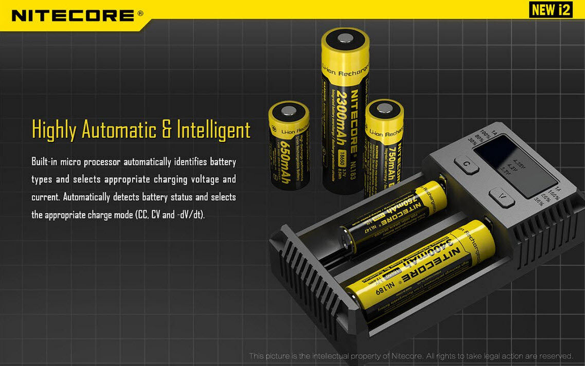 Ladegerät NEW I2 2x 500mA / 1x 1000mA Nitecore